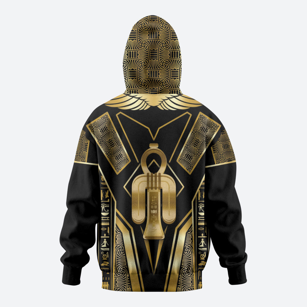 Egypt Tyet Zip Hoodie Ancient Mythology Knot Of Isis Gold