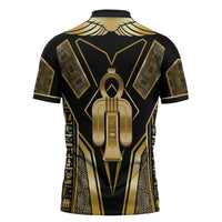 Egypt Tyet Zipper Polo Shirt Ancient Mythology Knot Of Isis Gold