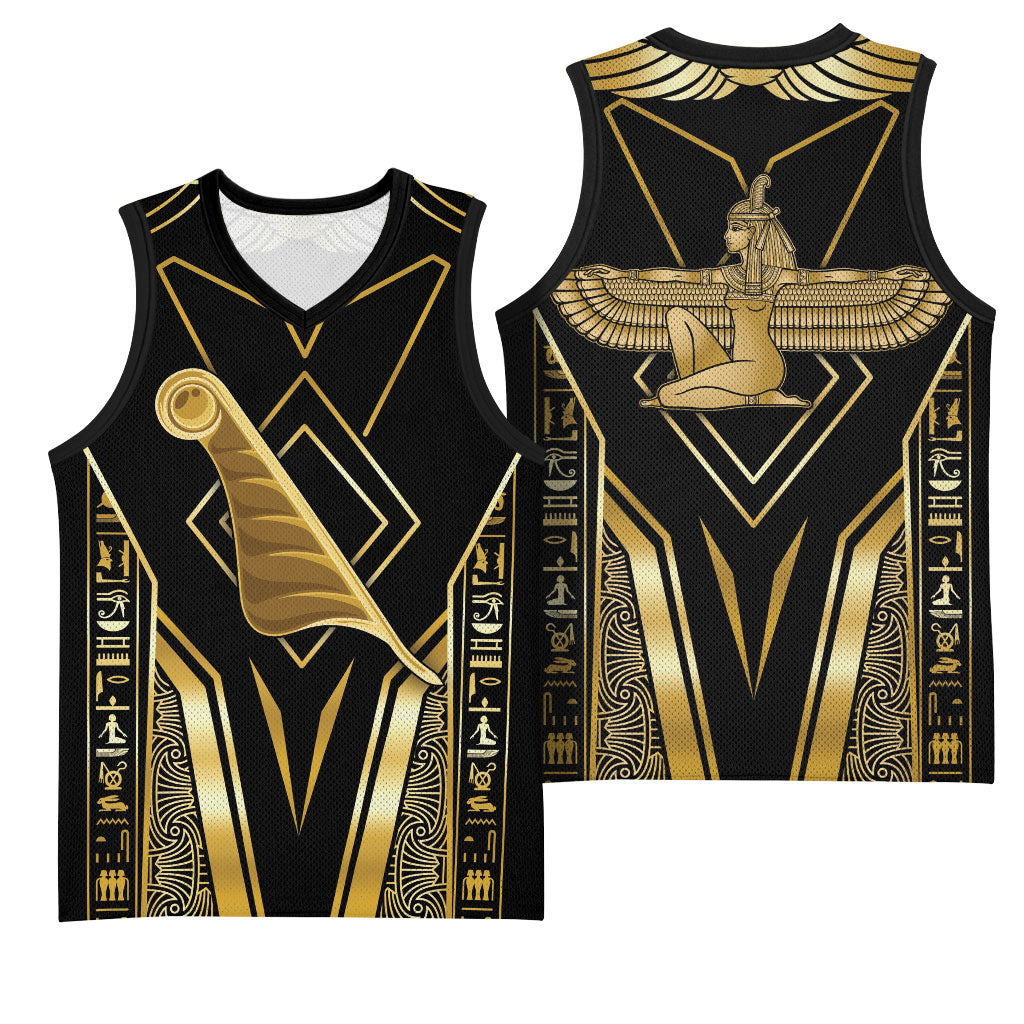 Egypt Feather Of Maat Basketball Jersey Ancient Mythology Truth And Justice