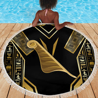 Egypt Feather Of Maat Beach Blanket Ancient Mythology Truth And Justice