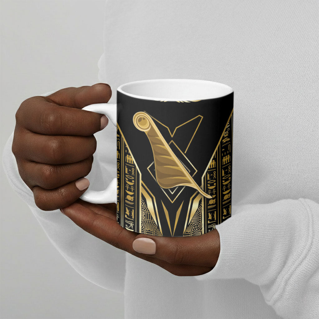 Egypt Feather Of Maat Ceramic Mug Ancient Mythology Truth And Justice