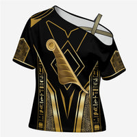 Egypt Feather Of Maat Cross Shoulder Shirt Ancient Mythology Truth And Justice