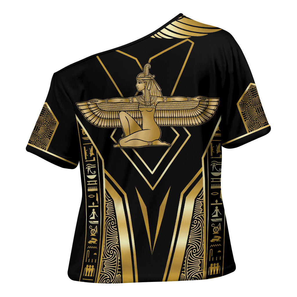 Egypt Feather Of Maat Cross Shoulder Shirt Ancient Mythology Truth And Justice
