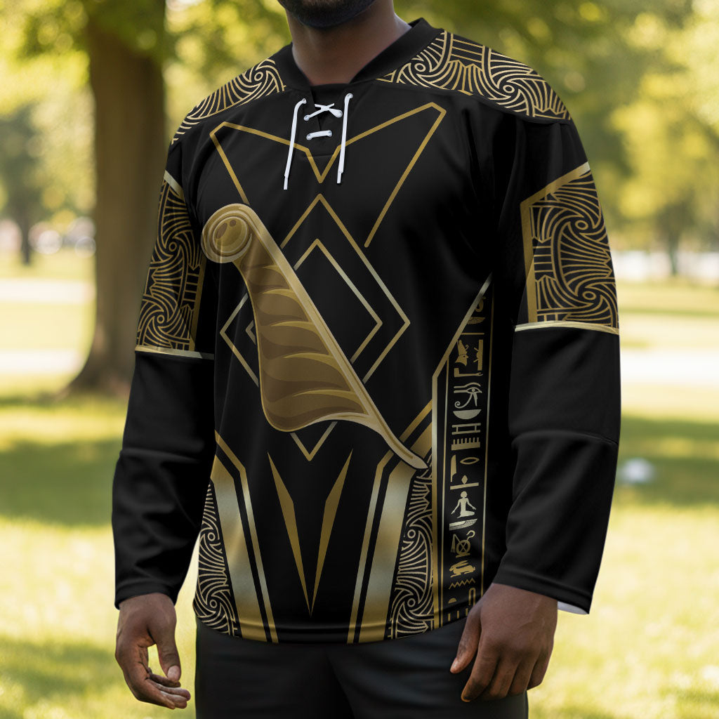 Egypt Feather Of Maat Hockey Jersey Ancient Mythology Truth And Justice
