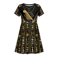 Egypt Feather Of Maat Kid Short Sleeve Dress Ancient Mythology Truth And Justice