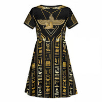 Egypt Feather Of Maat Kid Short Sleeve Dress Ancient Mythology Truth And Justice