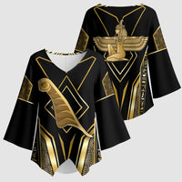 Egypt Feather Of Maat Kimono Sleeve Blouse Ancient Mythology Truth And Justice