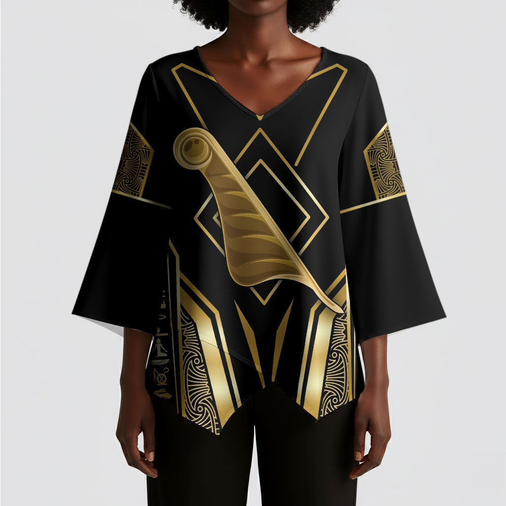 Egypt Feather Of Maat Kimono Sleeve Blouse Ancient Mythology Truth And Justice