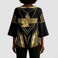 Egypt Feather Of Maat Kimono Sleeve Blouse Ancient Mythology Truth And Justice