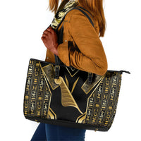 Egypt Feather Of Maat Leather Tote Bag Ancient Mythology Truth And Justice