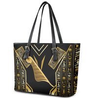 Egypt Feather Of Maat Leather Tote Bag Ancient Mythology Truth And Justice
