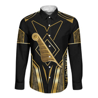 Egypt Feather Of Maat Long Sleeve Button Shirt Ancient Mythology Truth And Justice