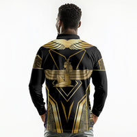 Egypt Feather Of Maat Long Sleeve Polo Shirt Ancient Mythology Truth And Justice
