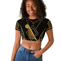 Egypt Feather Of Maat Raglan Cropped T shirt Ancient Mythology Truth And Justice