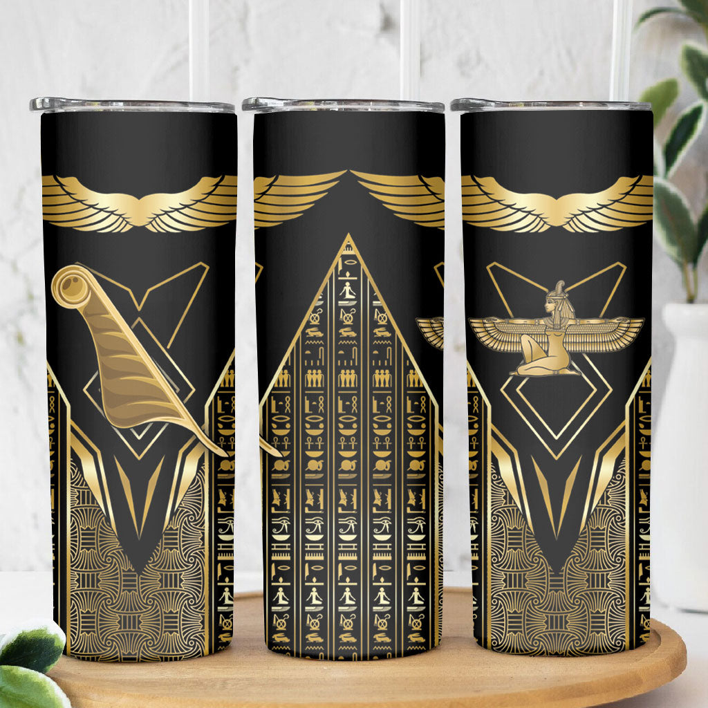 Egypt Feather Of Maat Skinny Tumbler Ancient Mythology Truth And Justice