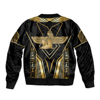 Egypt Feather Of Maat Sleeve Zip Bomber Jacket Ancient Mythology Truth And Justice