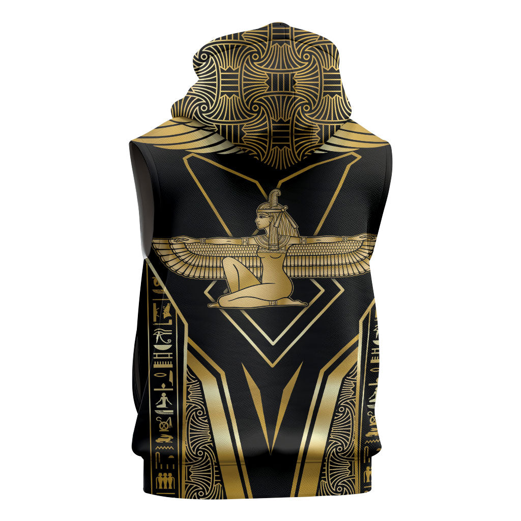 Egypt Feather Of Maat Sleeveless Hoodie Ancient Mythology Truth And Justice