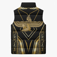 Egypt Feather Of Maat Sleeveless Puffer Jacket Ancient Mythology Truth And Justice