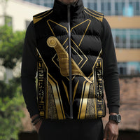 Egypt Feather Of Maat Sleeveless Puffer Jacket Ancient Mythology Truth And Justice
