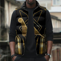 Egypt Feather Of Maat Sleeveless Puffer Jacket Ancient Mythology Truth And Justice