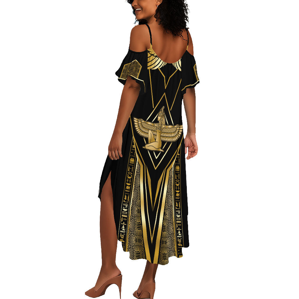 Egypt Feather Of Maat Summer Maxi Dress Ancient Mythology Truth And Justice