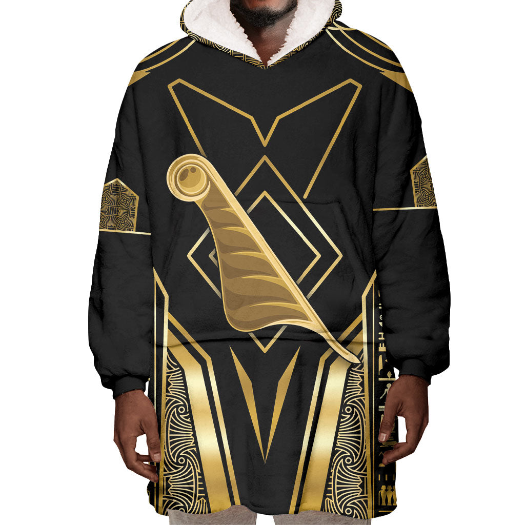 Egypt Feather Of Maat Wearable Blanket Hoodie Ancient Mythology Truth And Justice