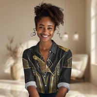 Egypt Feather Of Maat Women Casual Shirt Ancient Mythology Truth And Justice