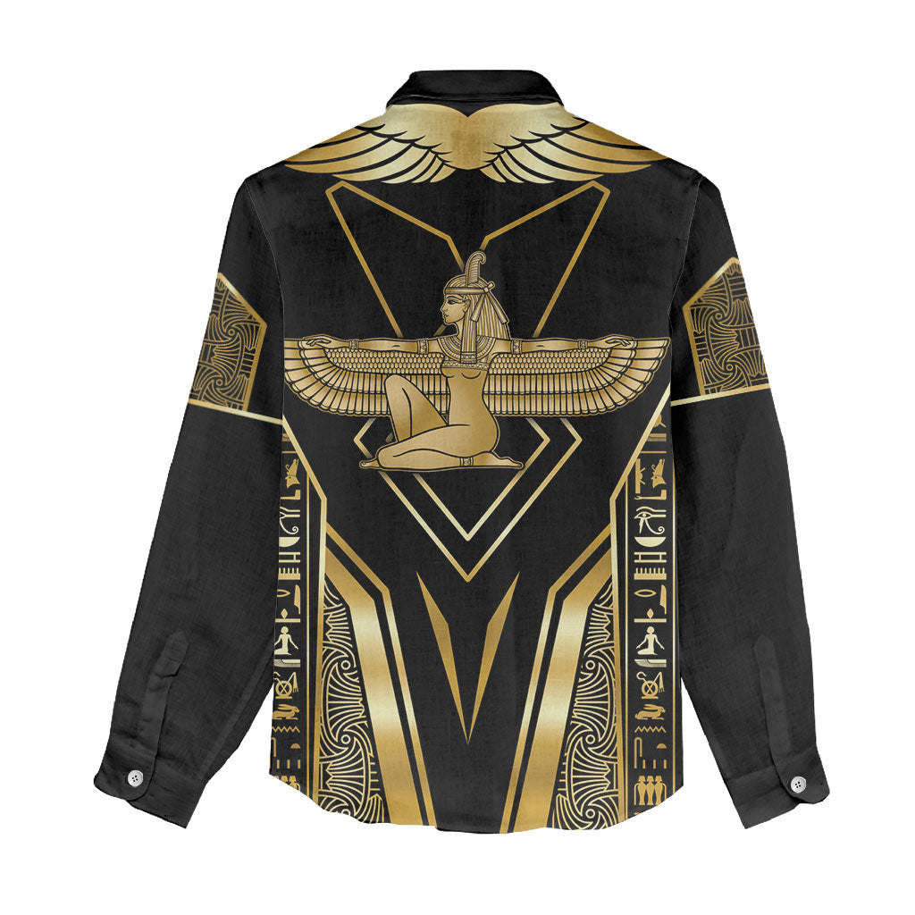 Egypt Feather Of Maat Women Casual Shirt Ancient Mythology Truth And Justice