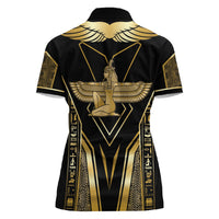 Egypt Feather Of Maat Women Polo Shirt Ancient Mythology Truth And Justice