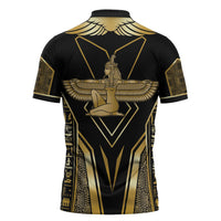Egypt Feather Of Maat Zipper Polo Shirt Ancient Mythology Truth And Justice