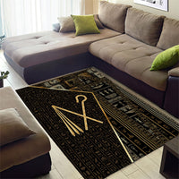 Egypt Crook And Flail Area Rug Ancient Mythology Pharaoh Royalty Gold