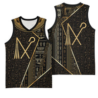 Egypt Crook And Flail Basketball Jersey Ancient Mythology Pharaoh Royalty Gold