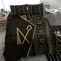 Egypt Crook And Flail Bedding Set Ancient Mythology Pharaoh Royalty Gold