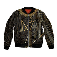 Egypt Crook And Flail Bomber Jacket Ancient Mythology Pharaoh Royalty Gold