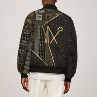 Egypt Crook And Flail Bomber Jacket Ancient Mythology Pharaoh Royalty Gold