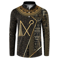 Egypt Crook And Flail Button Sweatshirt Ancient Mythology Pharaoh Royalty Gold