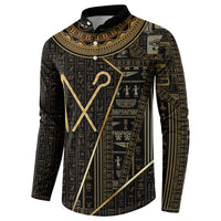 Egypt Crook And Flail Button Sweatshirt Ancient Mythology Pharaoh Royalty Gold