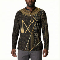 Egypt Crook And Flail Button Sweatshirt Ancient Mythology Pharaoh Royalty Gold