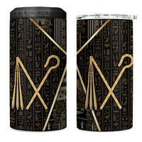 Egypt Crook And Flail 4 in 1 Can Cooler Tumbler Ancient Mythology Pharaoh Royalty Gold