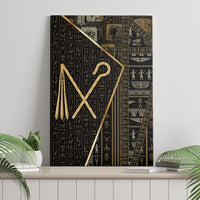 Egypt Crook And Flail Canvas Wall Art Ancient Mythology Pharaoh Royalty Gold