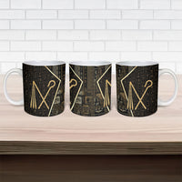 Egypt Crook And Flail Ceramic Mug Ancient Mythology Pharaoh Royalty Gold