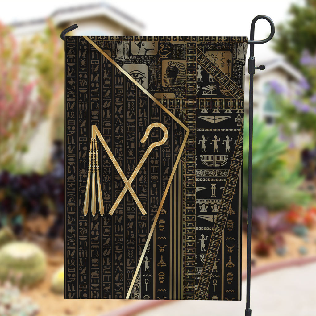 Egypt Crook And Flail Garden Flag Ancient Mythology Pharaoh Royalty Gold