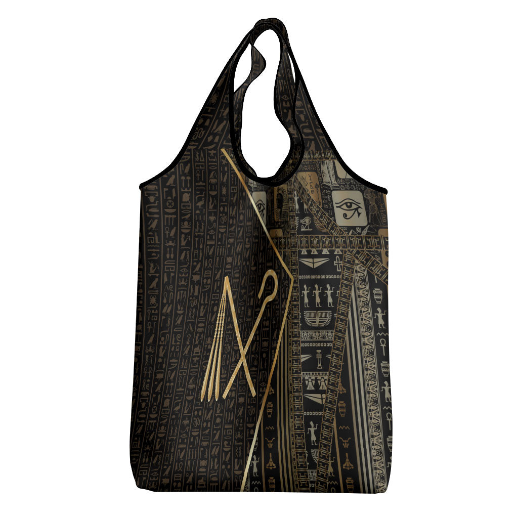 Egypt Crook And Flail Grocery Bag Ancient Mythology Pharaoh Royalty Gold