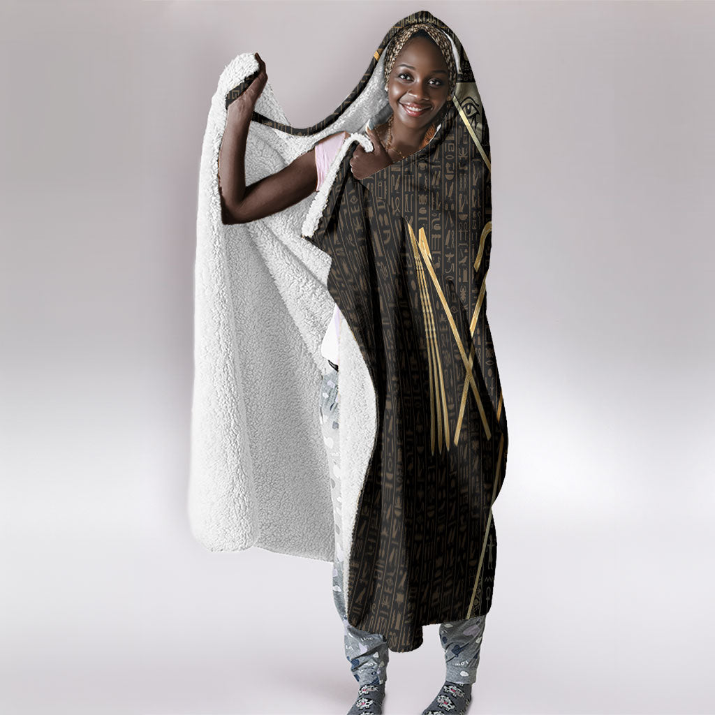 Egypt Crook And Flail Hooded Blanket Ancient Mythology Pharaoh Royalty Gold