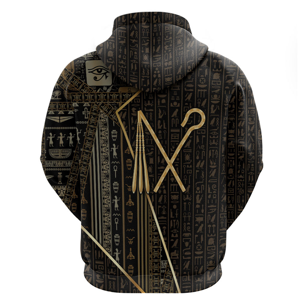 Egypt Crook And Flail Hoodie Ancient Mythology Pharaoh Royalty Gold