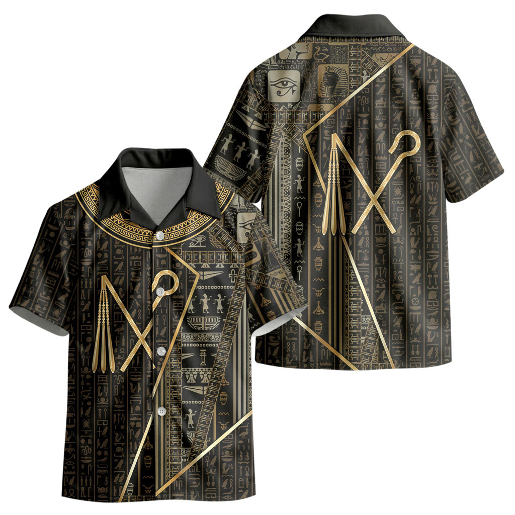 Egypt Crook And Flail Kid Hawaiian Shirt Ancient Mythology Pharaoh Royalty Gold DT05