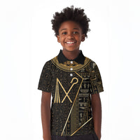 Egypt Crook And Flail Kid Polo Shirt Ancient Mythology Pharaoh Royalty Gold