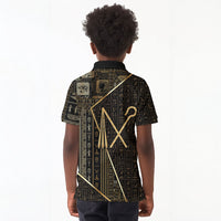 Egypt Crook And Flail Kid Polo Shirt Ancient Mythology Pharaoh Royalty Gold