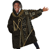 Egypt Crook And Flail Kid Wearable Blanket Hoodie Ancient Mythology Pharaoh Royalty Gold