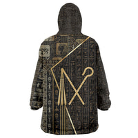 Egypt Crook And Flail Kid Wearable Blanket Hoodie Ancient Mythology Pharaoh Royalty Gold